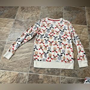 Holiday Time Festive Animal Print Pajama Top - Red, Black, White